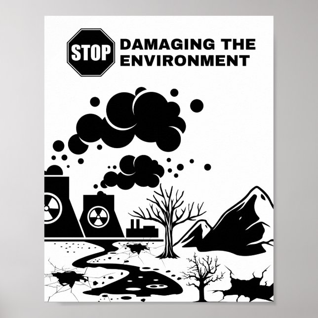 stop Damaging the environment Poster (Framsidan)