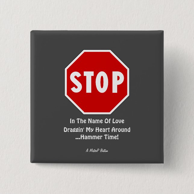STOP... En MisterP-knapp Knapp (Framsida)
