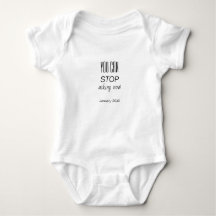 STOP FRÅGAR PERSONALISERADE BABY ANNOUNCEMENT Body
