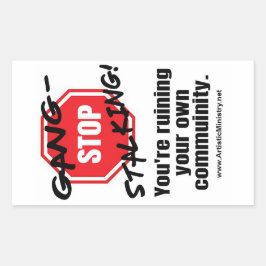 STOP GANG-STAKLING STICKER REKTANGULÄRT KLISTERMÄRKE