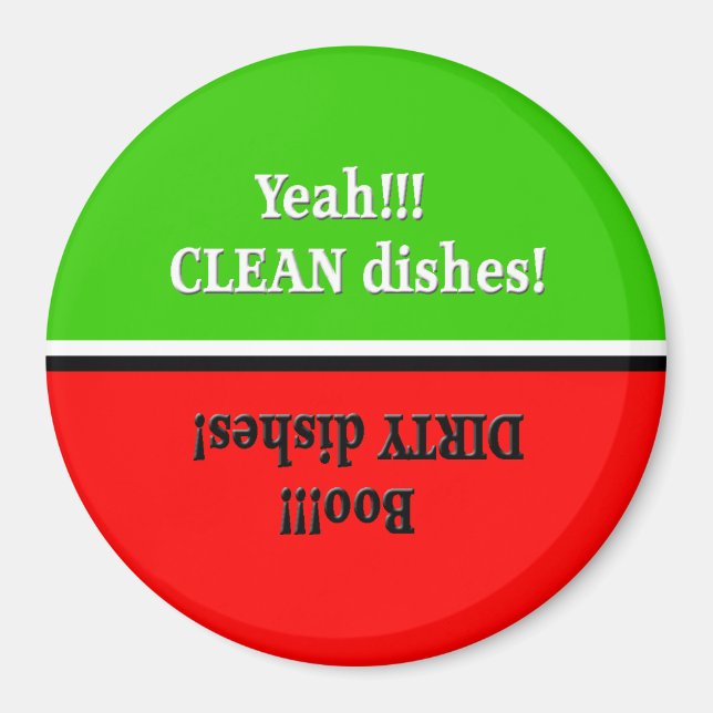 Stop/Go Red/Grönt Dishwasher Magnet (Framsidan)