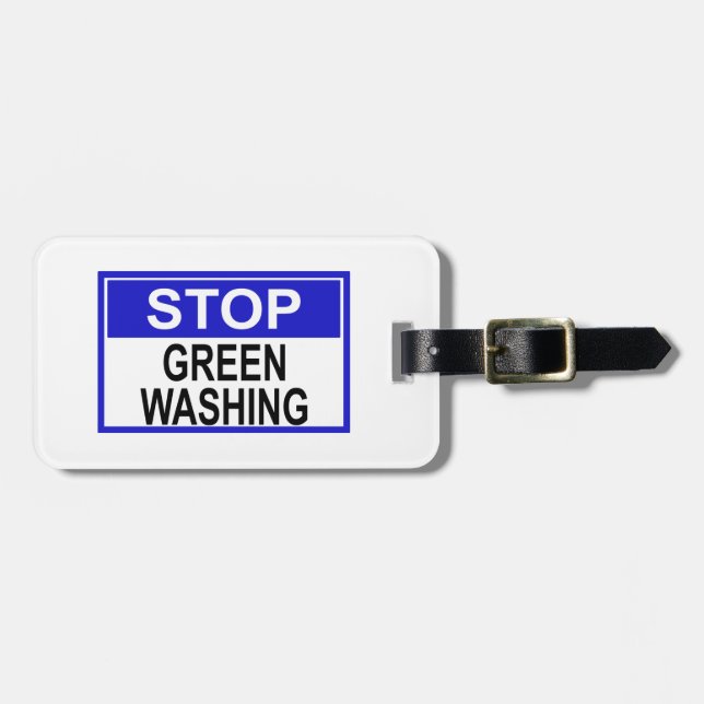 Stop Greenwashing Sign Bagagebricka (Horisontell Framsida)
