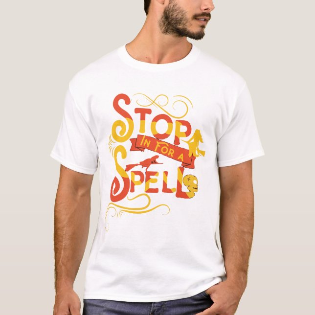 Stop In For A Spell Halloween T-Shirt (Framsida)