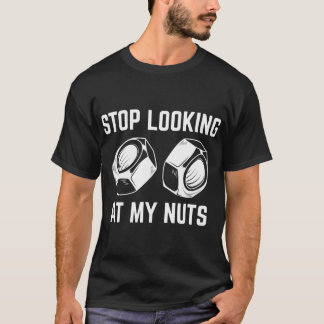 Stop Looking At My Nuts boy T Shirt