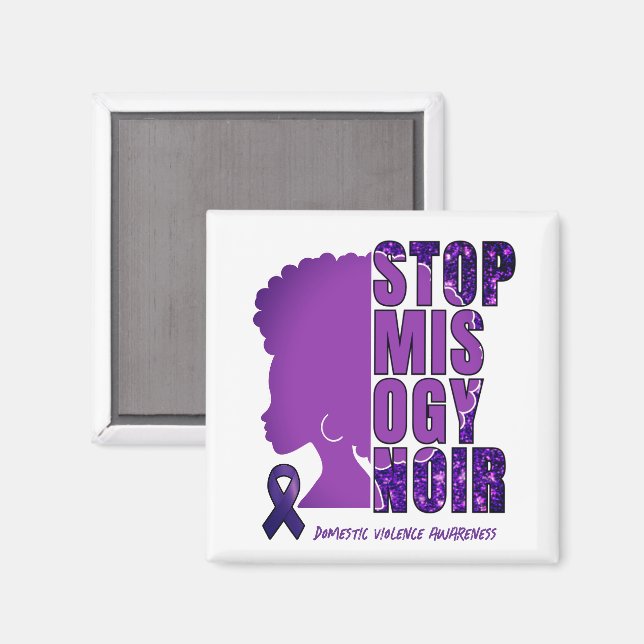 STOP MISOGYNOIR-Domesticens medvetenhet om våld Magnet (Front/Back)