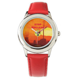 ' Stop Nuclear ' montre zazzle - femme - enfant Armbandsur