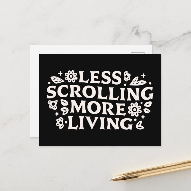Stop scrolling doomscrolling quotes aesthetic vykort (Fram/Back In Situ)