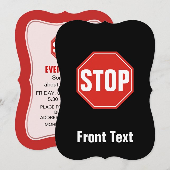 STOP-signatur Inbjudningar (Fram/baksida)