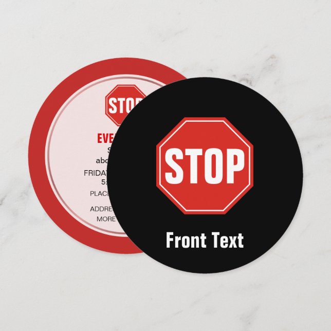 STOP-signatur Inbjudningar (Fram/baksida)