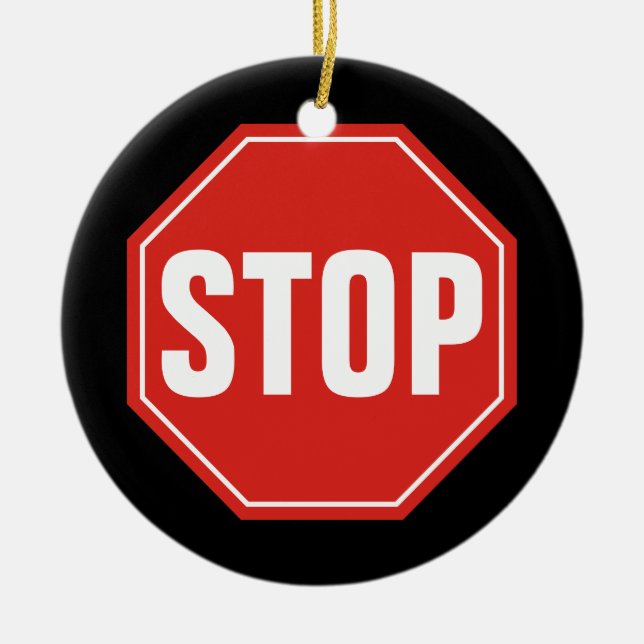 STOP-signatur Julgransprydnad Keramik (Framsidan)