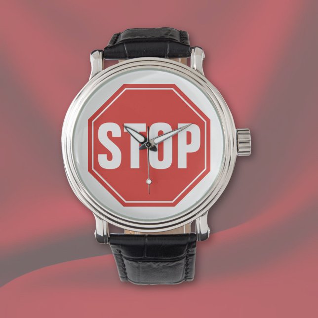 STOP Skylt Armbandsur (Skapare uppladdad)