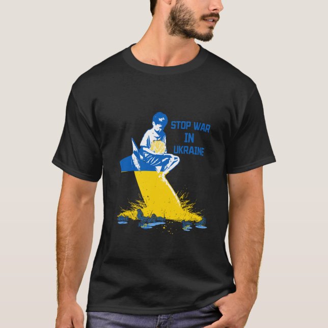 Stop The War In Ukraine T Shirt (Framsida)