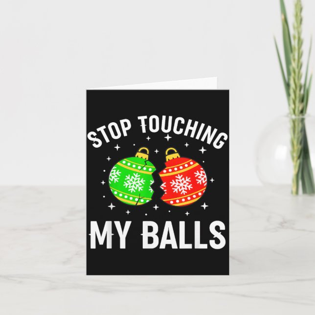 Stop Touching My Funny Dirty Christmas Adult Humor Kort (Framsida)