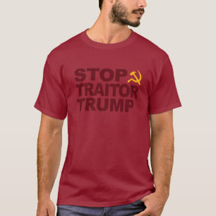 "Stop Traitor Trump" Maronskjorta T Shirt