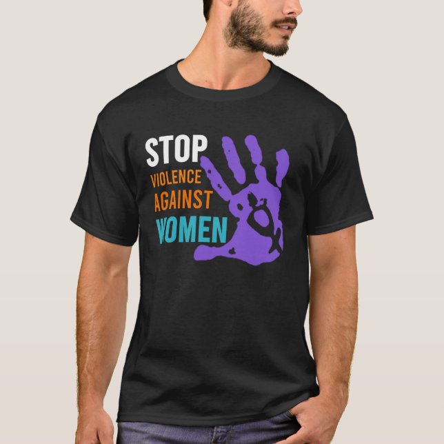Stop Violence Against Women s T Shirt (Framsida)