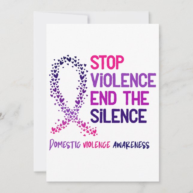 Stop Violence and the Silence Domestic Violence Aw Inbjudningar (Framsida)