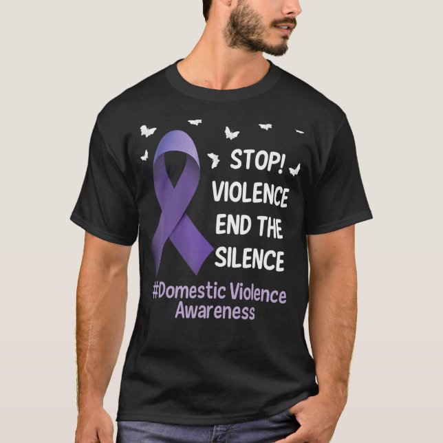Stop Violence End Silence Domestic Violence Suppor T Shirt (Framsida)