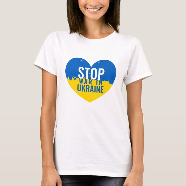 Stop War in Ukraine T-Shirt (Framsida)