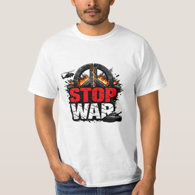 Stop War Peace Graphic T-Shirt – Stand for Peace (Framsida)