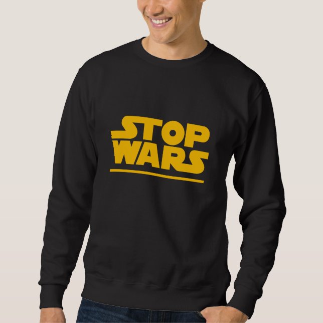 Stop Wars Parody Logo Lång Ärmad Tröja (Framsida)