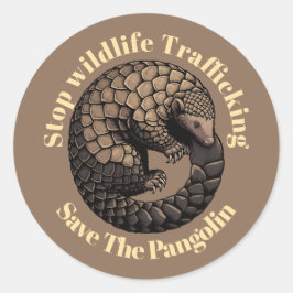 Stop wildlife trafficking - Save the pangolin  Runt Klistermärke
