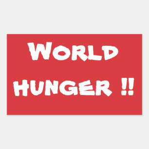 STOP World Hungrig Stop Sign-etikett Rektangulärt Klistermärke