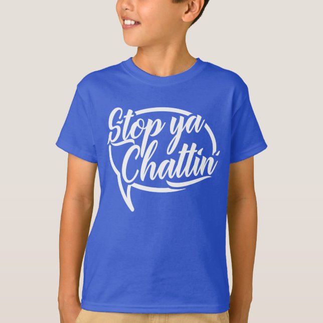 Stop Ya Chattin' Manchester Slang Tee (Framsida)
