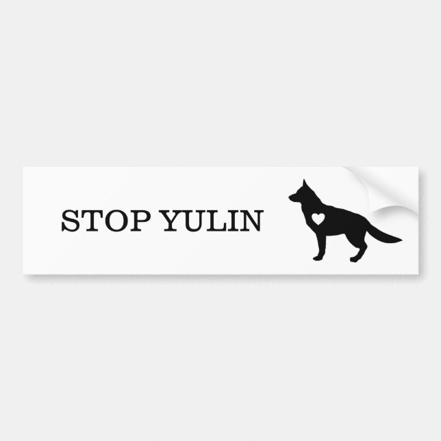 "STOP YULIN" Djurmedvetandegörandepålägg Bildekal (Framsidan)