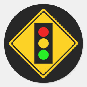 Stoplight Ahead Runt Klistermärke