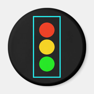 Stoplight med ljusblå Gräns Magnet