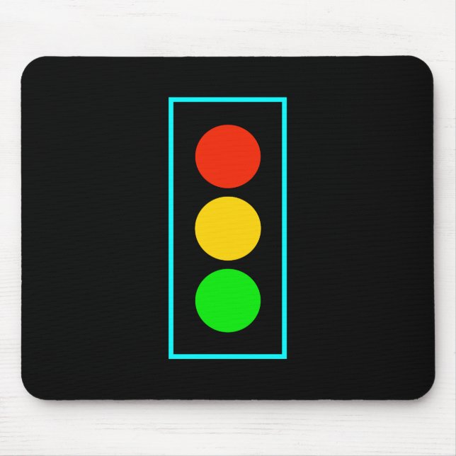 Stoplight med ljusblå Gräns Musmatta (Framsidan)