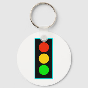 Stoplight med ljusblå Gräns Nyckelring