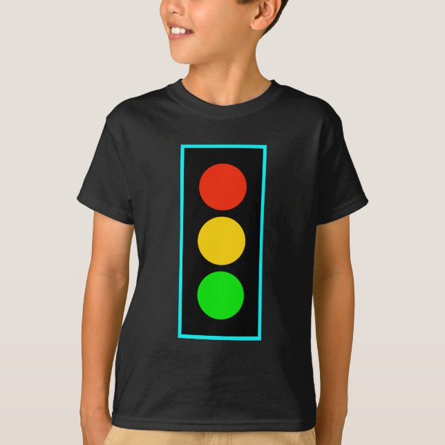 Stoplight med ljusblå Gräns T Shirt (Framsida)