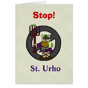 Stopp eller anti-St. Urhos-dagskort Anpassa det! Hälsningskort