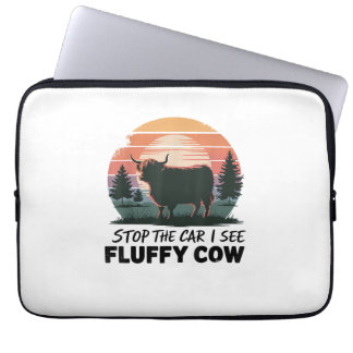Stopp för bilarnas uppsikt för fluffy Cow Highland Laptop Fodral