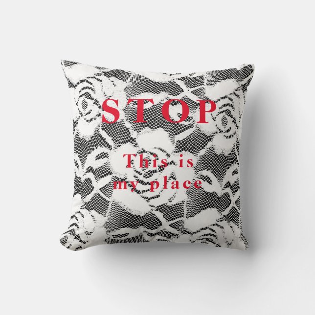 Stopp   - kastkudde kudde (Framsida)
