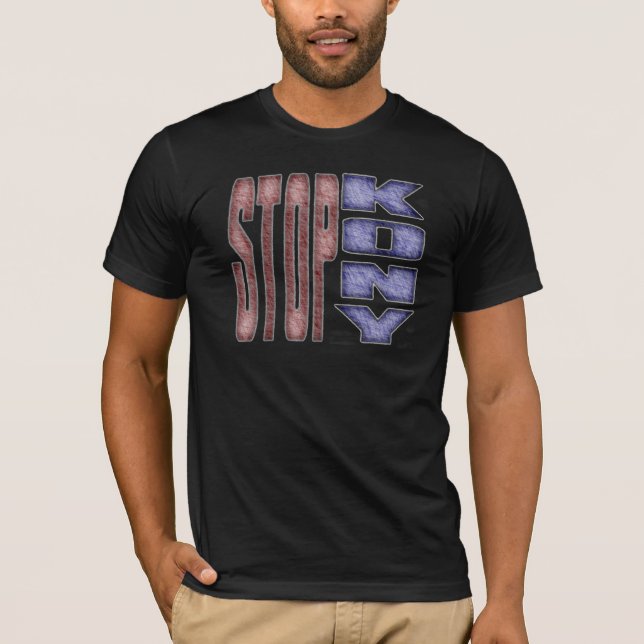 STOPP KONY - Ungar Crayon färgaddesign Tee Shirt (Framsida)