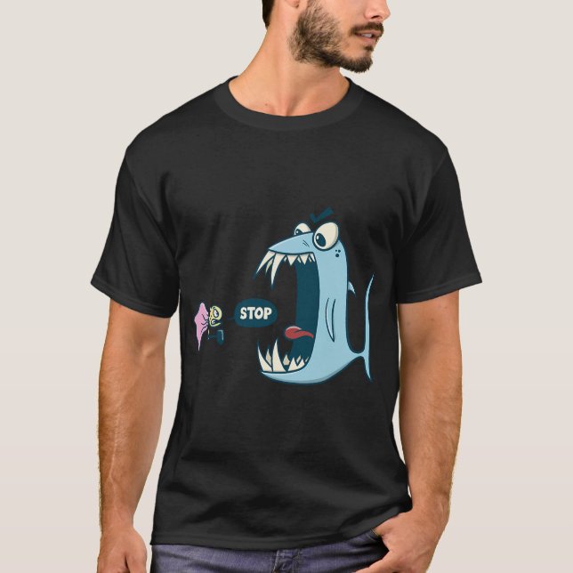 Stopp - liten mot stor t shirt (Framsida)