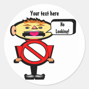 Stopp! Röd varning undertecknar Runt Klistermärke