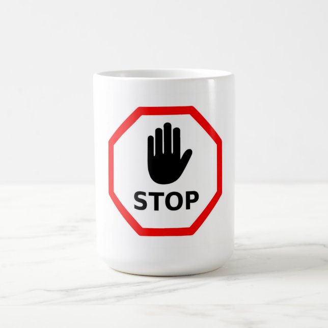 Stopp skylt kaffemugg (Center)