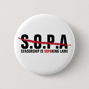 Stopp SOPA - Censur är förlamad SOPAKING Knapp