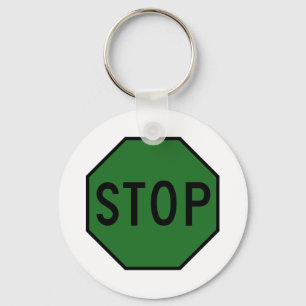 Stopp Street Road Sign Symbol Caution Traffic Nyckelring