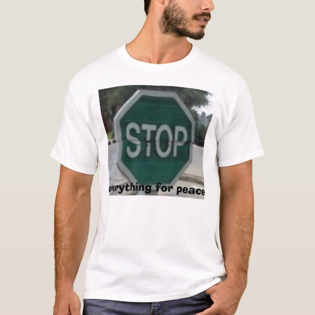 stopp-t allt för fred tee (Framsida)