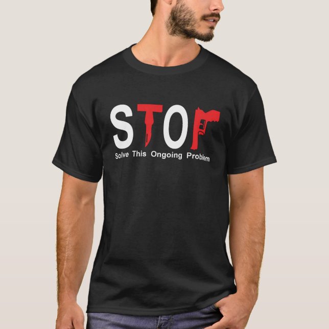 STOPP: Vapen- och knivarbrott T-shirt (Framsida)