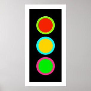 Stopp-Varning-Go-Mod Stoppljus, Roligt Poster