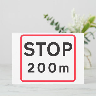 Stoppa 200 m varningar för trafiksignalering på vä inbjudningar