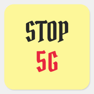 Stoppa 5 G Fyrkantigt Klistermärke