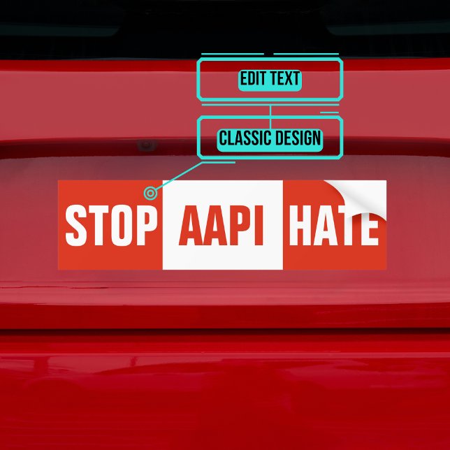 Stoppa AAPI Asian Hate Bumper-etikett Bildekal (Please enjoy our design and see the others in the collection.)