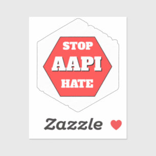 Stoppa AAPI-hat Rektangulär Klistermärken