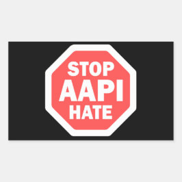 Stoppa AAPI-hat Rektangulär Rektangulärt Klistermärke